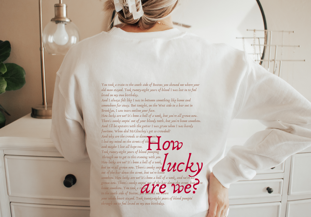 Zach Bryan merch |  28 - how lucky are we lyrics